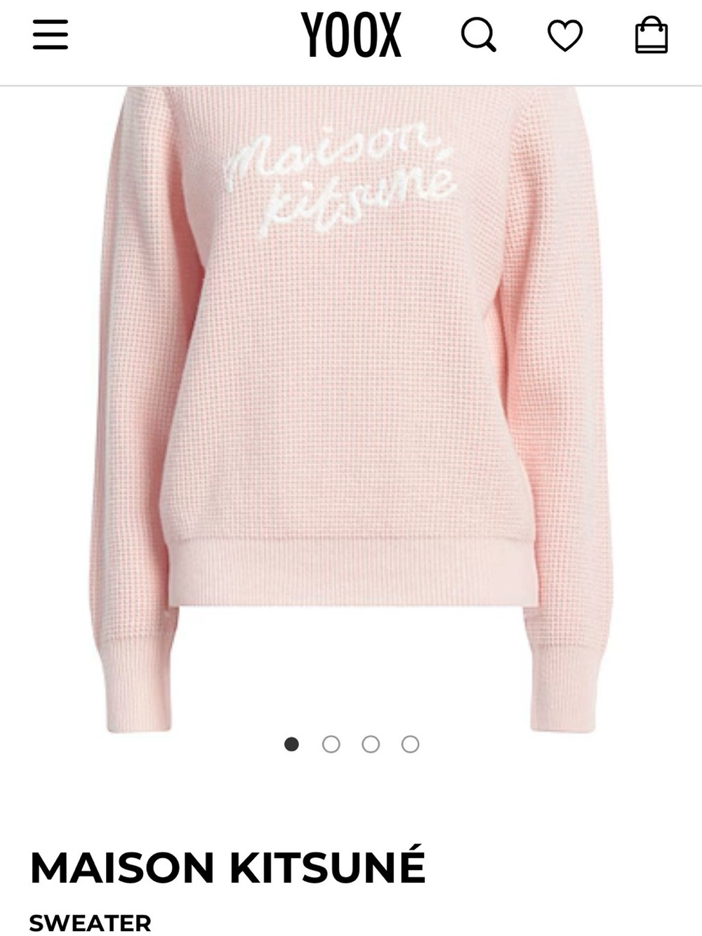 MAISON KITSUNE Pink Waffle-Knit Logo Crewneck Sweater